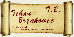 Tihan Brzaković vizit kartica